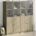 vidaXL Libreria Ante Rovere Sonoma 136x37x142 cm in Legno Multistrato