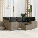 vidaXL Set Divani da Giardino 7 pz con Cuscini Grigio in Polyrattan