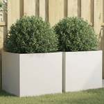 vidaXL Fioriere 2 pz Bianche 49x47x46 cm in Acciaio Laminato a Freddo