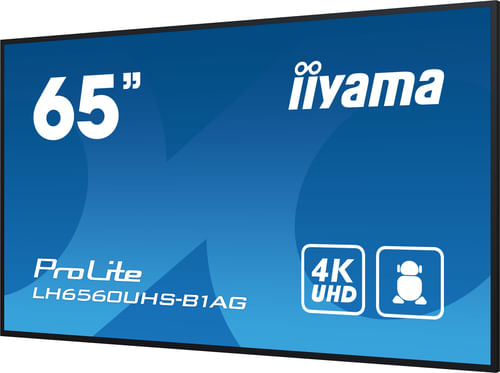 iiyama-LH6560UHS-B1AG-visualizzatore-di-messaggi-Pannello-A-digitale-1651-cm--65---LED-Wi-Fi-500-cd-m²-4K-Ultra-HD-Nero-Processore-integrato-Android-11-24-7