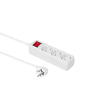 Microconnect GRU003W-SWITCH prolunghe e multiple 1,5 m 3 presa[e] AC Interno Bianco (3-way Schuko Socket 1,5M White - Wi