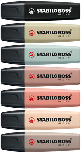 STABILO-BOSS-NatureColors-evidenziatore-6-pz-Punta-smussata-Nero-Bronzo-Verde-Grigio-Verde-chiaro