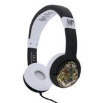 4Side OTL Technologies Harry Potter Hogwarts Crest Kids Cuffie Cablato A Padiglione MUSICA Nero, Bianco