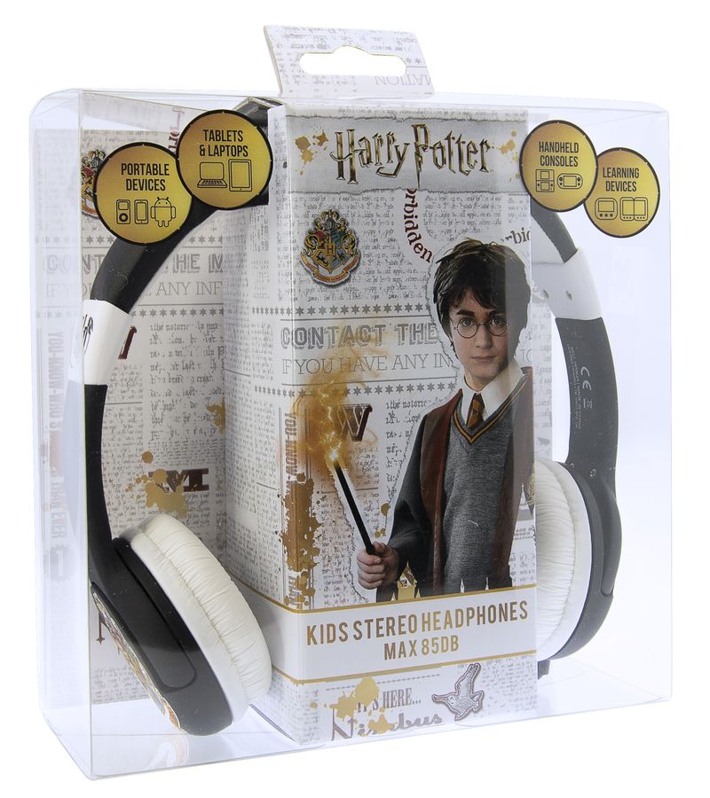 OTL-Technologies-Harry-Potter-Hogwarts-Crest-Kids-Cuffie-Cablato-A-Padiglione-MUSICA-Nero-Bianco