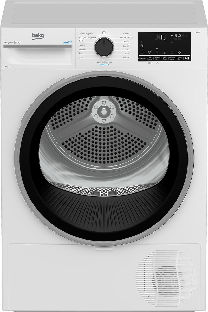 Beko-BTG383IS-asciugatrice-Libera-installazione-Caricamento-frontale-8-kg-Bianco