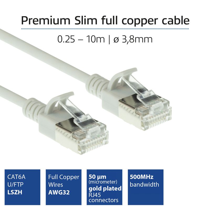 Cavo-di-rete-ACT-DC7001-Grijs-1-m-Cat6a-U-FTP--STP-