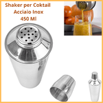 Shaker per coktail in acciaio inox barman bar aperitivo succhi vintage drink 450 ml accessorio caffe' caffe feste party spritz