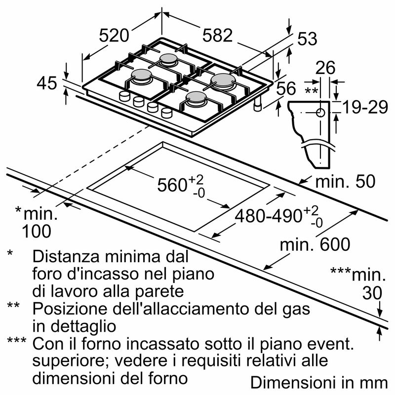 Bosch-Serie-6-PCP6A5B90-Piano-cottura-a-gas-60-cm-Acciaio-inox