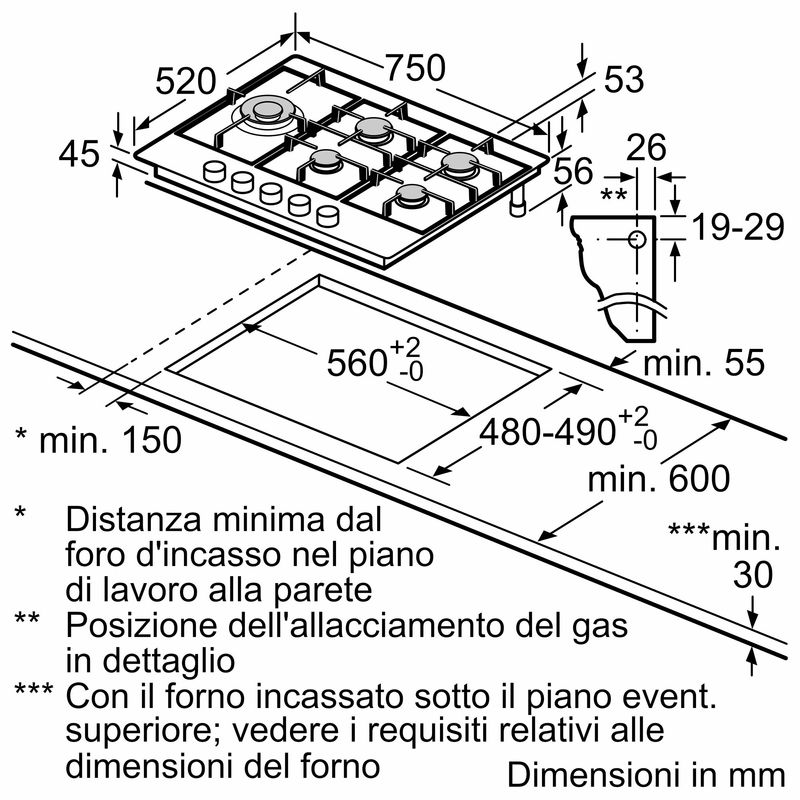 Bosch-Serie-6-PCS7A5B90-Piano-cottura-a-gas-75-cm-Acciaio-inox