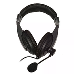 Link LKHS1X35 Cuffia Audio con Microfono Orientabile Connettore, Nero, 1 X 3.5 mm