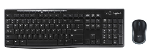 Logitech Wireless Combo Mk270 Kit Tastiera e Mouse Wireless con Ricevitore Nano Nero LAYOUT TEDESCO