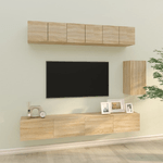 Set di Mobili Porta TV 6 pz Rovere Sonoma in Legno Ingegnerizzato