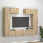 Set di Mobili Porta TV 6 pz Rovere Sonoma in Legno Ingegnerizzato