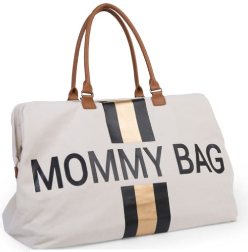 Childhome-MOMMY-Bag-Borsa-Fasciatoio-Bianca-Righe-Oro---Nero