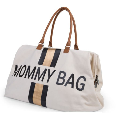 Childhome-MOMMY-Bag-Borsa-Fasciatoio-Bianca-Righe-Oro---Nero