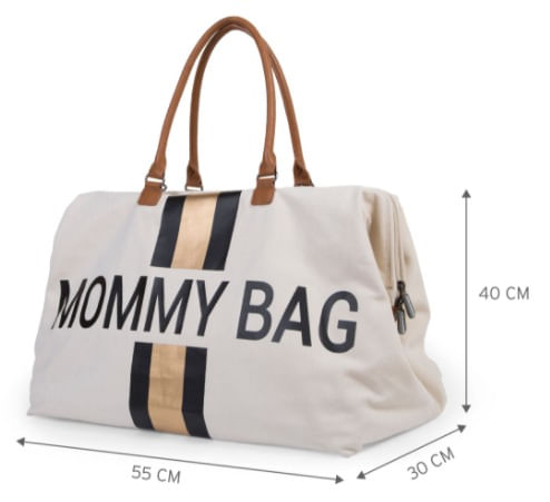 Childhome-MOMMY-Bag-Borsa-Fasciatoio-Bianca-Righe-Oro---Nero