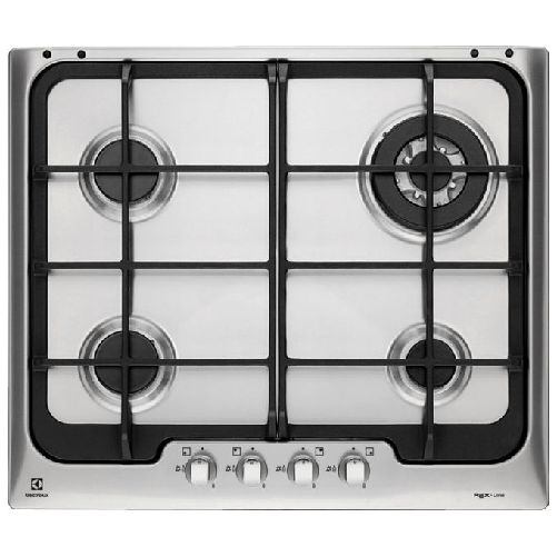 Electrolux-PX640UOV-Piano-Cottura-a-gas-Soft-60-cm-4-Fuochi-Bruciatori-Fiamma-Pura-1-bruciatore-Wok-Griglie-in-ghisa-Inox