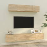 Set di Mobili Porta TV 4 pz Rovere Sonoma in Legno Ingegnerizzato