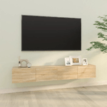 vidaXL Mobili TV da Parete 2 pz Rovere Sonoma 100x30x30 cm in Legno