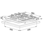 Franke-FHNL-604-4G-XS-E-Acciaio-inossidabile-Da-incasso-Gas-4-Fornello-i-