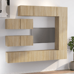 Set di Mobili Porta TV 7 pz Rovere Sonoma in Legno ingegnerizzato