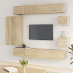 Set Mobili Porta TV 8pz Rovere Sonoma in Legno Ingegnerizzato