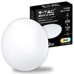 V-TAC Plafoniera LED Rotonda 24W con Interruttore Cambia Colore 3 in 1 Satinata d: 350mm h: 55mm