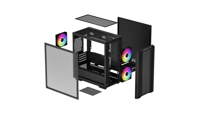 Deepcool-Case-Micro-ATX-CC360-nero-TG-3xFAN-ARGB-R-CC360-BKAPM3-G-1