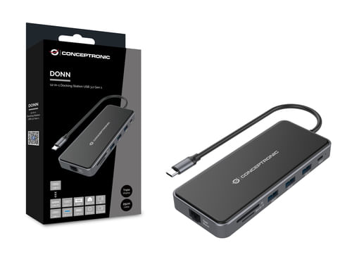 Conceptronic-DONN15G-replicatore-di-porte-e-docking-station-per-laptop-Cablato-USB-3.2-Gen-1--3.1-Gen-1--Type-C-Grigio