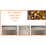 Set 3 ciotole coppette ceramica per aperitivo antipasti finger food degustazione coktail bar patatine salatini noccioline casa