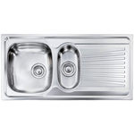 Cm Lavello MONDIAL 100x50 2 vasche sinistre+ gocciolatoio ACCIAIO INOX finitura satinato