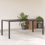 vidaXL Tavolo da Giardino Piano in Vetro Nero 190x90x75 cm Polyrattan