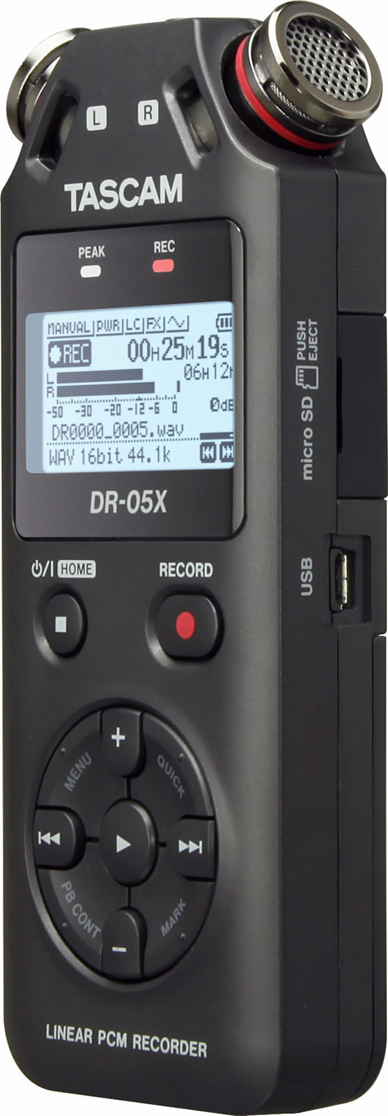 Tascam-DR-05X-dittafono-Flash-card-Nero