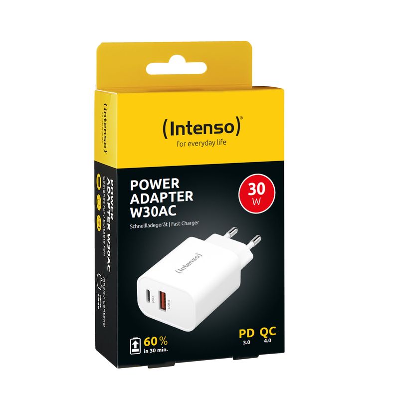 Intenso-POWER-ADAPTER-1XUSB-A-2XUSB-C-7806512-Universale-Bianco-AC-Ricarica-rapida-Interno