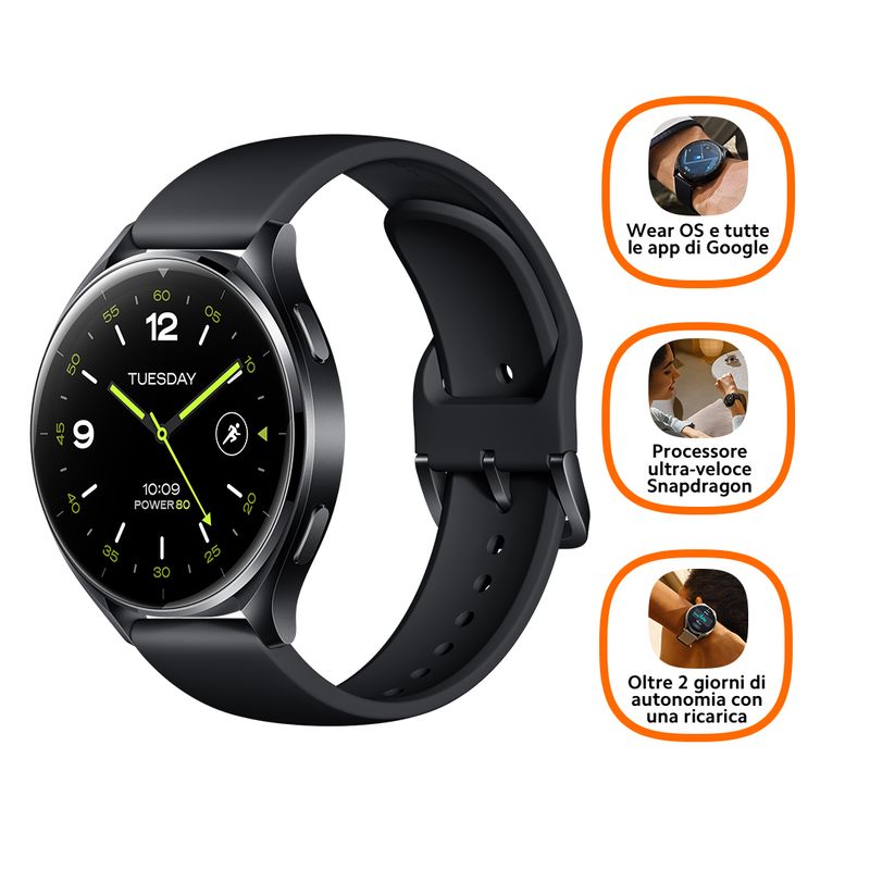 Xiaomi-Watch-2-363-cm--1.43--AMOLED-46-mm-Digitale-466-x-466-Pixel-Touch-screen-Nero-Wi-Fi-GPS--satellitare-