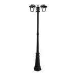 V-TAC Lampione LED con Portalampada E27 (Max 2*60W) Colore Nero h: 199cm IP44