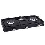 Jata JECG2703 Cucina a gas portatile 3 fuochi - Copertura protettiva - Adatto per propano e butano