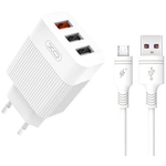 XO  Pacchetto caricabatteria XO L72 1x USB-A 18W Quick Charge 3.0 2x USB-A + cavo da USB-A a MicroUSB