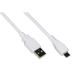 Cavo Micro Usb 2.0 Bianco Mt 1 In Rame Per Ricarica Veloce E Scambio Dati