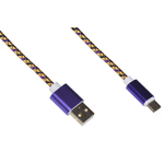 *Cavo Usb-C Mt 1 Guaina Intrecciata Colore Viola/Oro