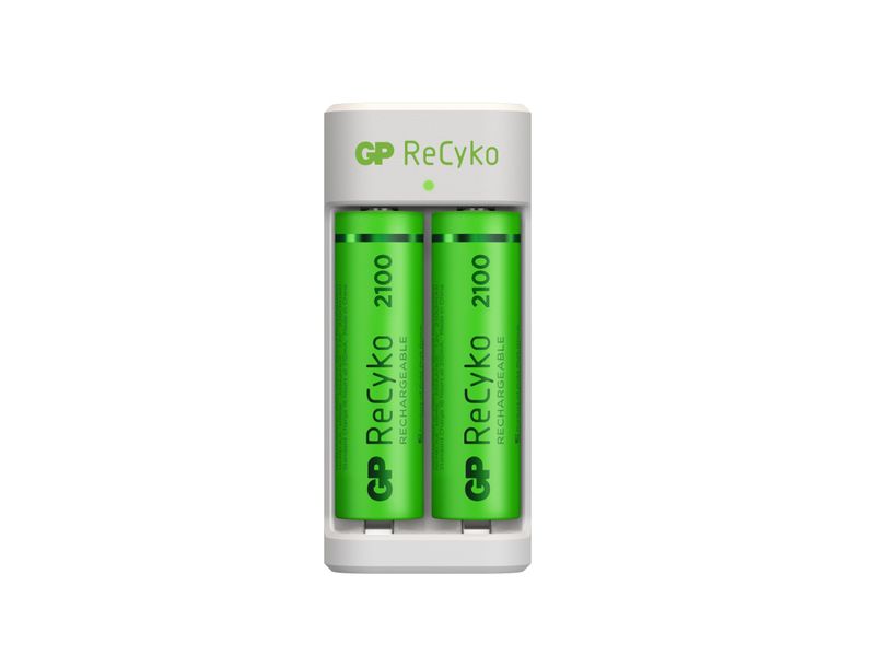 GP-Battery-Caricabatterie-USB-ReCyko-E211-Inclusi-2-Batterie-AA-NiMH-da-2100-mAh