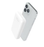 DCU-Tecnologic-Power-Bank-Magsafe-PD20W---QC-225W-5.000Mah---Ricarica-Veloce-e-Magnetica-per-iPhone-14-13-12-e-Airpods---Leggero-e-Compatto---Colore-Bianco