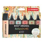 STABILO-BOSS-NatureColors-evidenziatore-6-pz-Punta-smussata-Nero-Bronzo-Marrone-Verde-Grigio-Verde-chiaro