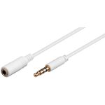 Neutra Cavo Prolunga Audio 35 Mm 4 Poli Maschio/Femmina Prolunga Per Cuffie/Microfono Su Smartphone Mt 3 Bianco