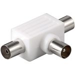 Neutra Goobay 67218 adattatore per inversione del genere dei cavi Coaxial 2x Coaxial Bianco