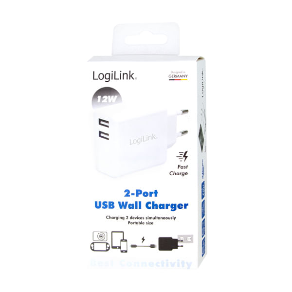 LogiLink-PA0210W-Caricabatterie-per-dispositivi-mobili-Interno-Bianco