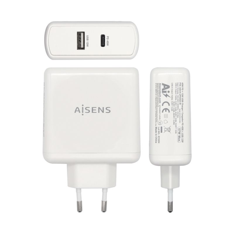 AISENS-ASCH-2PD45A-W-Caricabatterie-per-dispositivi-mobili-Bianco-Interno