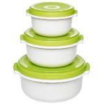 EMSA 509741 recipiente per cibo Rotondo Set Verde, Bianco 3 pz