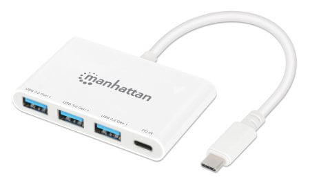 Manhattan-168434-hub-di-interfaccia-USB-3.2-Gen-1--3.1-Gen-1--Type-C-5000-Mbit-s-Bianco