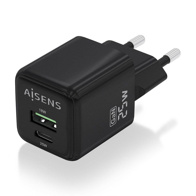 AISENS-ASCH-25W2P015-BK-Caricabatterie-per-dispositivi-mobili-Universale-Nero-AC-Ricarica-rapida-Interno